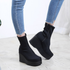[GIRLS GOOB] Women's Comfortable Wedge Sandal Platform Boots, Spandex Fabric - Made in KOREA